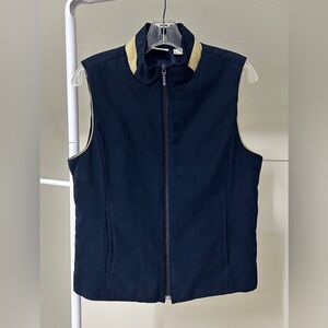 Women's Medium E P PRO Navy Beige Microfiber Lightweight Versatile Golf Vest